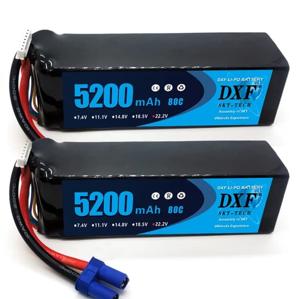 Lipo-akku, 9400mAh kapasiteetti, korkea jännitetuki, 2PCS6S520080CEC5