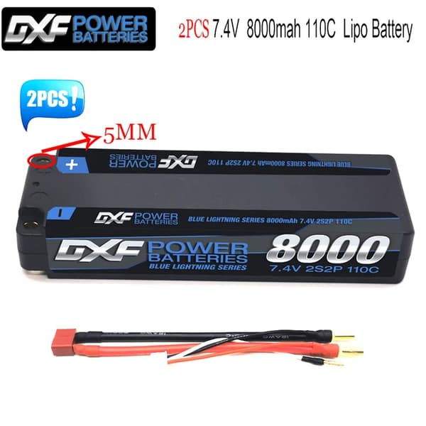 Lipo-akku, 9400mAh kapasiteetti, korkea jännitetuki, 2PCS2S8000110CT5MM