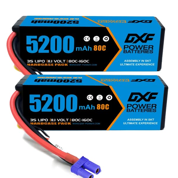 2 kpl DXF LiPo-akku, suuri kapasiteetti 5200mAh - 9200mAh, purkausnopeudet jopa 130C,2PCS3S520080CEC5