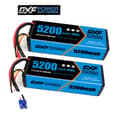 Pikkukuva 1 / 2: 2 kpl DXF LiPo-akku, suuri kapasiteetti 5200mAh - 9200mAh, purkausnopeudet jopa 130C,2PCS3S5200100CEC5