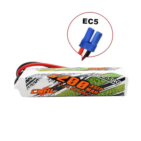 Lipo-akku, suuri kapasiteetti, suuri purkausnopeus, 3S 6200mAh 90C EC5