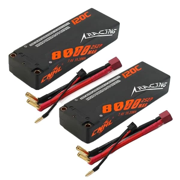Lipo Batteri, Høj Kapacitet, 120C Afladningshastighed, 2S 8000mah T 2stk