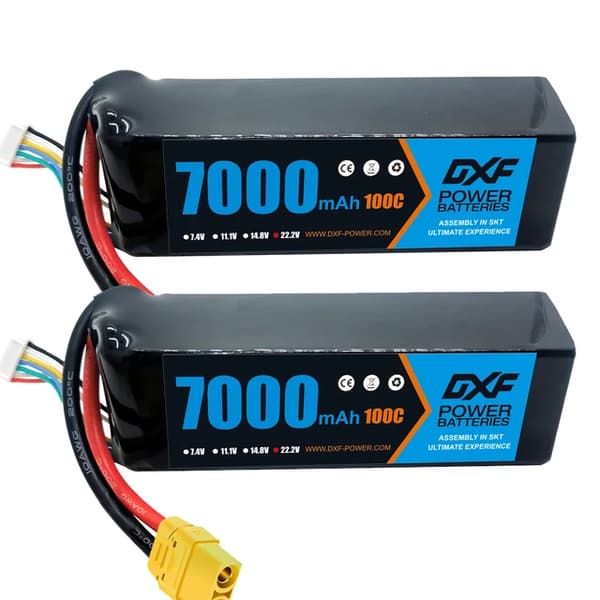 RC Lipo-akku, suuri kapasiteetti 7000mAh, suuri purkausnopeus 100C, 2PCS6S7000100CXT90