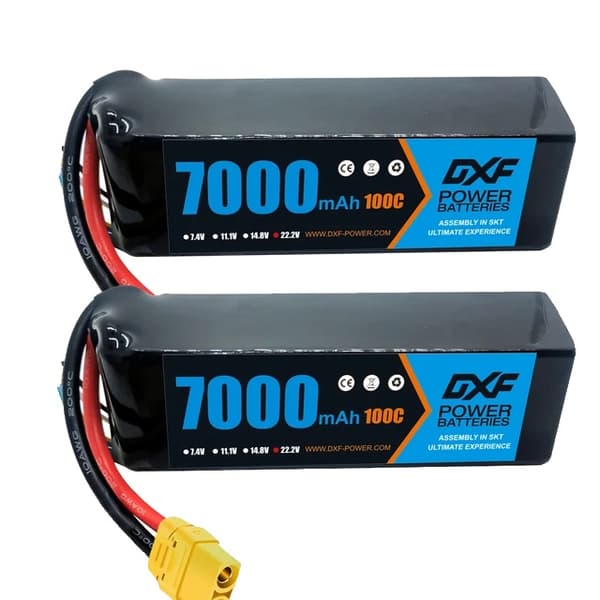 RC Lipo-akku, suuri kapasiteetti 7000mAh, suuri purkausnopeus 100C, 2PCS6S7000100CXT90