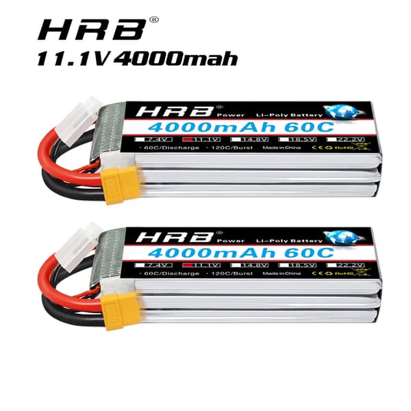 Lipo batteri, 111V kapacitet, XT60 stikforbindelse, 2 stk