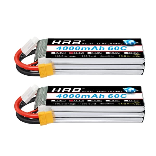 Lipo batteri, 111V kapacitet, XT60 stikforbindelse, 2 stk