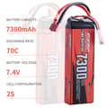 Miniatyrbillede 2 af 2: Lipo Batteri, 6000mAh Kapacitet, Deans T Plug Kompatibilitet, 7300mAh-2S-70C-T