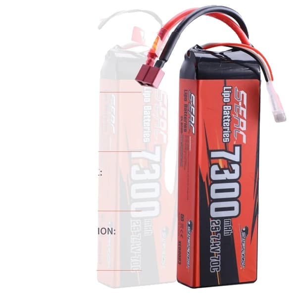 Lipo Batteri, 6000mAh Kapacitet, Deans T Plug Kompatibilitet, 7300mAh-2S-70C-T