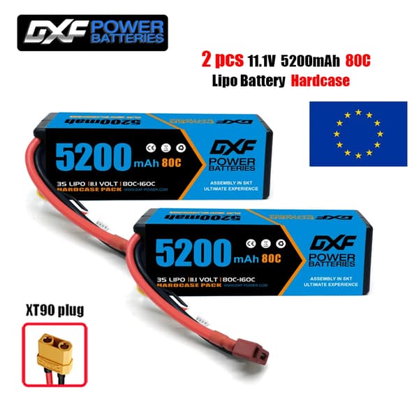 Lipo Batteri, Høj Kapacitet, Høj Afladningshastighed, 2PCS3S520080CXT90