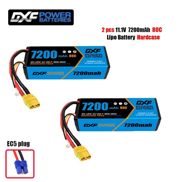 Lipo Batteri, Høj Kapacitet, Høj Afladningshastighed, 2PCS3S720080CEC5