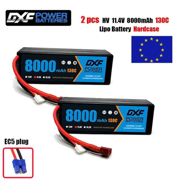 Lipo Batteri, Høj Kapacitet, Høj Afladningshastighed, 2PCS3S8000130CEC5