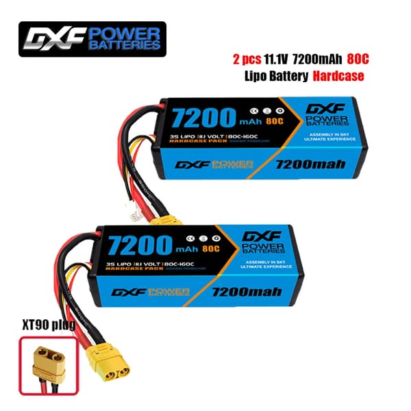 Lipo Batteri, Høj Kapacitet, Høj Afladningshastighed, 2PCS3S720080CXT90