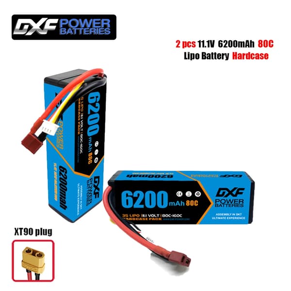 Lipo Batteri, Høj Kapacitet, Høj Afladningshastighed, 2PCS3S620080CXT90