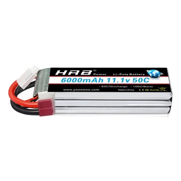 Lipo-akku, suuri kapasiteetti, useita jännitevaihtoehtoja, 3S 6000mAh T