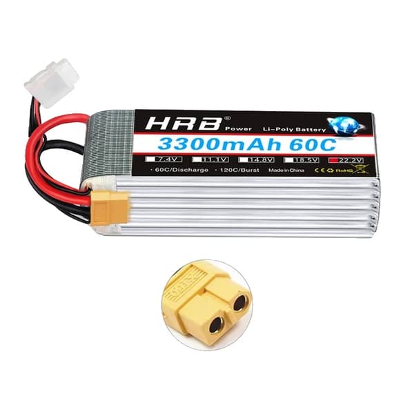 RC Lipo-batteri, olika spänningsalternativ, hög kapacitetsomfång, 6S 3300mah 60C X60