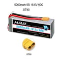 Miniatyrbillede 2 af 2: RC Lipo Batteri, Forskellige Spændingsmuligheder, Høj Kapacitetsområde, 5S 5000mah 50C XT90