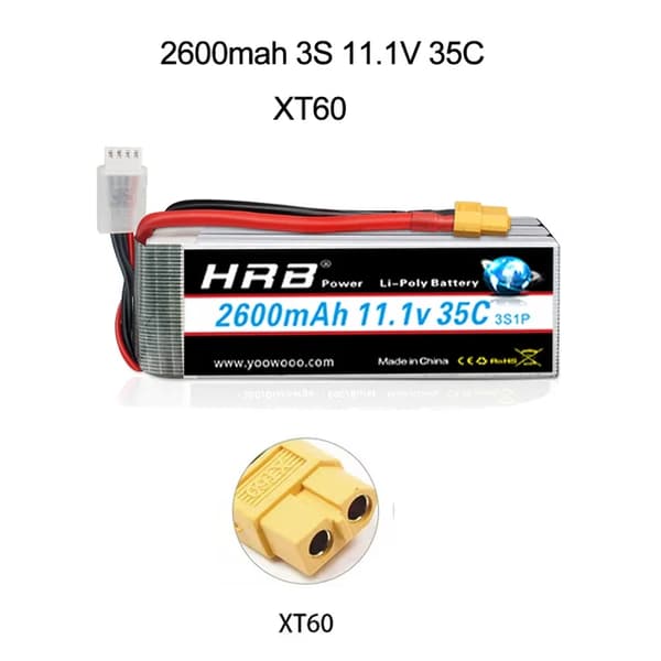 RC Lipo-batteri, olika spänningsalternativ, hög kapacitetsomfång, 3S 2600mah 35C XT60