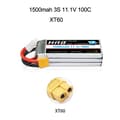 Miniatyrbild 2 av 2: RC Lipo-batteri, olika spänningsalternativ, hög kapacitetsomfång, 3S 1500mah 100C XT60