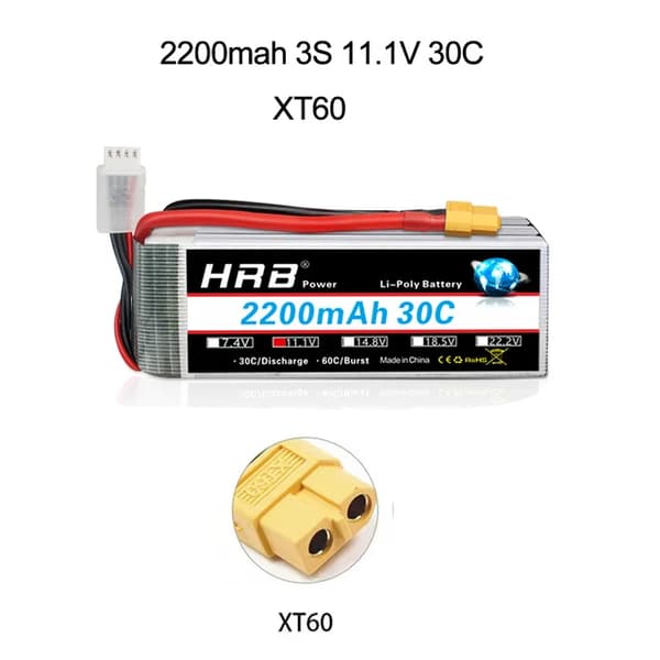 RC Lipo Batteri, Forskellige Spændingsmuligheder, Høj Kapacitetsområde, 3S 2200mah 30C XT60