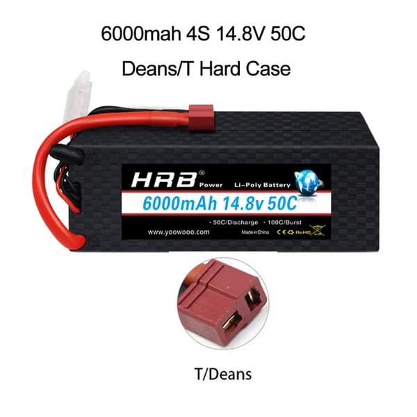 RC Lipo-batteri, olika spänningsalternativ, hög kapacitetsomfång, 4S 6000mah hård T