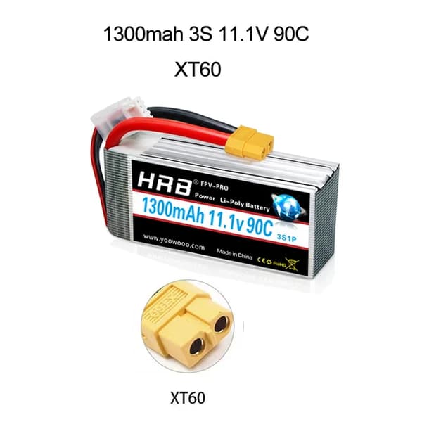 RC Lipo-batteri, olika spänningsalternativ, hög kapacitetsomfång, 3S 1300mah 90C XT60