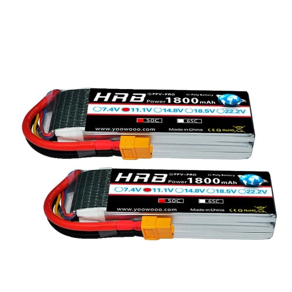 Lipo Batteri, Høj Kapacitet, XT60 Deans Stik, 3S 1800mah 50C 2PC