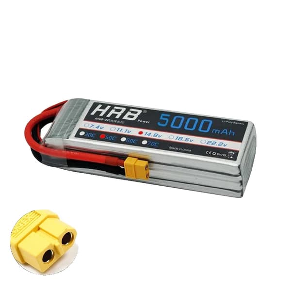 Lipo Batteri, Høj Kapacitet, XT60 Deans Stik, 4s 5000mah 50C XT60