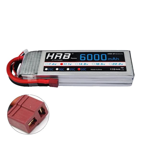 Lipo Batteri, Høj Kapacitet, XT60 Deans Stik, 3S 6000mah 50c T
