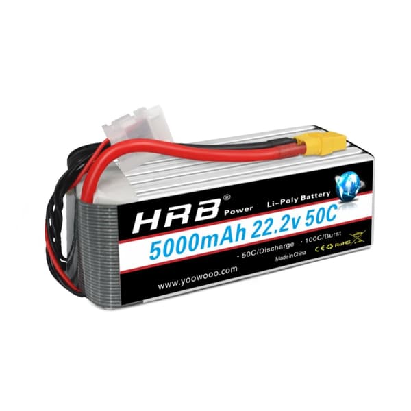 Lipo Batteri, Høj Kapacitet, XT60 Deans Stik, 6s 5000mah 50C XT90