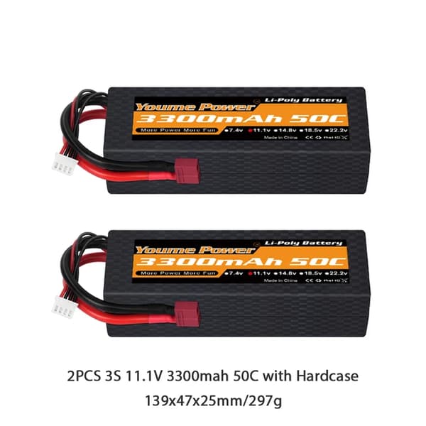 Lipo-akku, suuri kapasiteetti, useita kokoja, 3S 3300mAh 50C TH