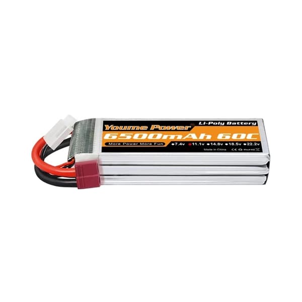 Lipo-akku, suuri kapasiteetti, useita kokoja, 3S 6500mah 60C T