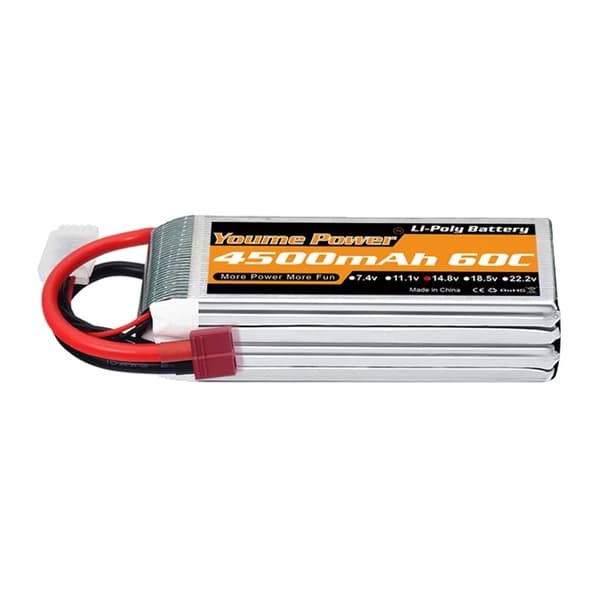 Lipo-akku, suuri kapasiteetti, useita kokoja, 4S 4500mah 60C T