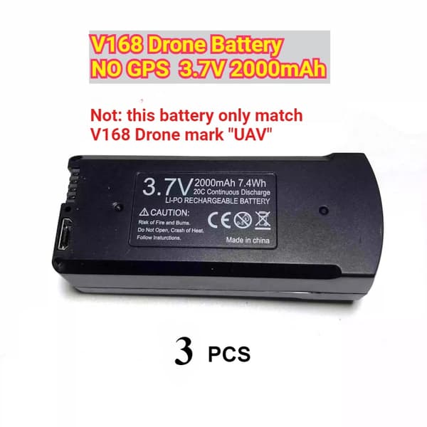 Drone-akku, CE-sertifioitu,V168 3.7V 2000mAh 3B