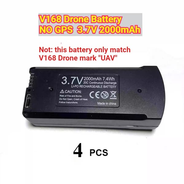 Drone-akku, CE-sertifioitu,V168 3.7V 2000mAh 4B