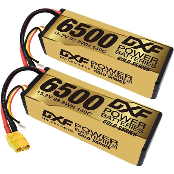 Lipo-akku, 15.2V, 6500mAh, 140C,2PCS 4S 6500 hv XT90
