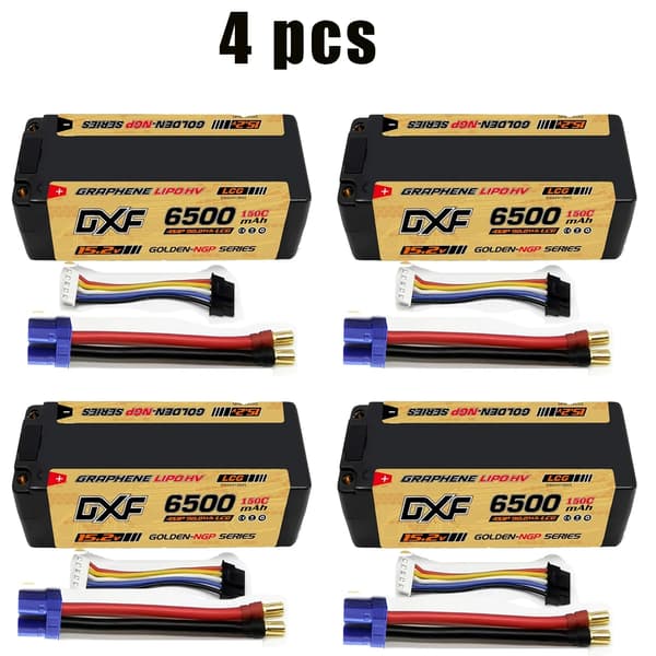 Lipo-batteri, 6500mAh kapacitet, 15.2V spænding,4PCS 6500mah 5mm EC5