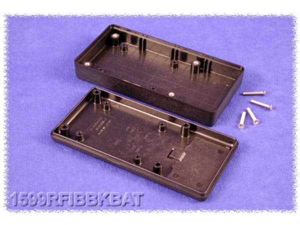 Hammond Electronics 1599RFIBBKBAT Hånd-kabinet 130 x 65 x 25 ABS Sort 1 stk