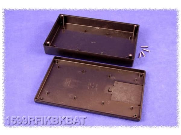 Hammond Electronics 1599RFIKBKBAT Hånd-kabinet 220 x 140 x 40 ABS Sort 1 stk