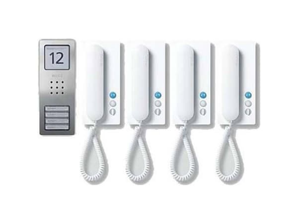 Siedle SET CA 812-4 E/W, Koblet med ledninger (ikke trådløs), Rustfritt stål, Hvit, Vegg