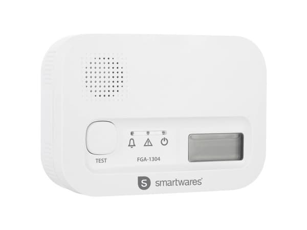 Smartwares FGA-13041, Karbonmonoksid (CO), Hjem, Kontor, 40 m², 85 dB, 10 år, Hvit