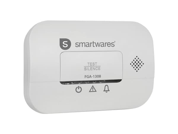 Smartwares FGA-13081, Karbonmonoksid (CO), Hjem, Kontor, 40 m², 85 dB, 10 år, Hvit