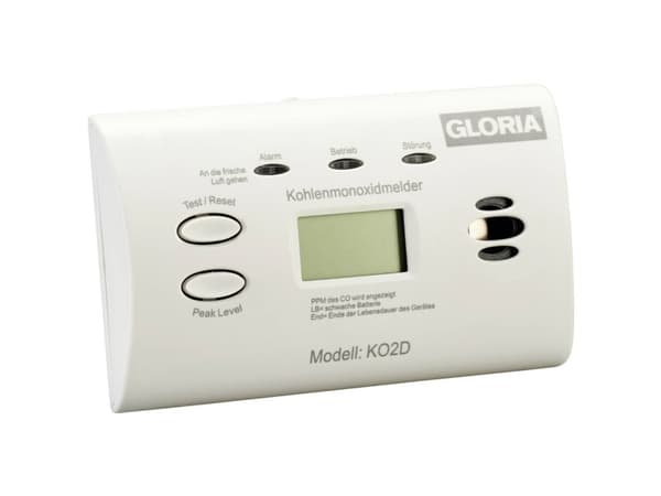 Gloria KO2D Kulilte-detektor Batteridrevet Detekteret Kulmonoxid