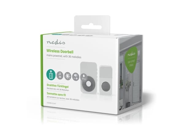 Nedis DOORB122CWT, Hvit, Grå