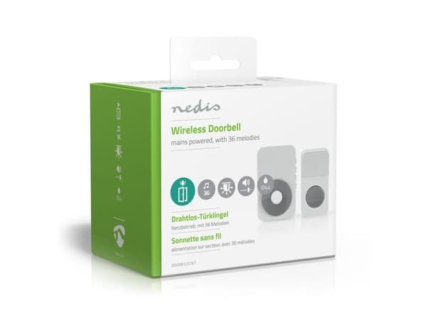 Nedis DOORB122CWT, Hvit, Grå