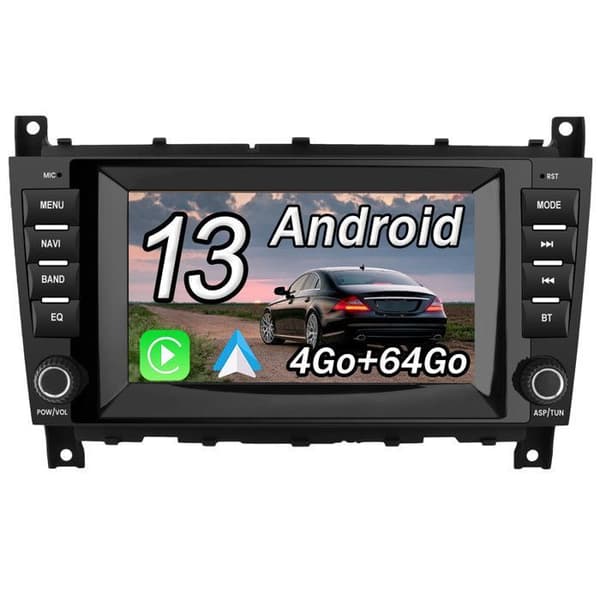 AWESAFE 7'' 4G Android 13 4GB+64GB bilradio för Mercedes-Benz C-Klass CLC-Klass W203 (2008-2010) CLK-Klass W209 (2005-2011)