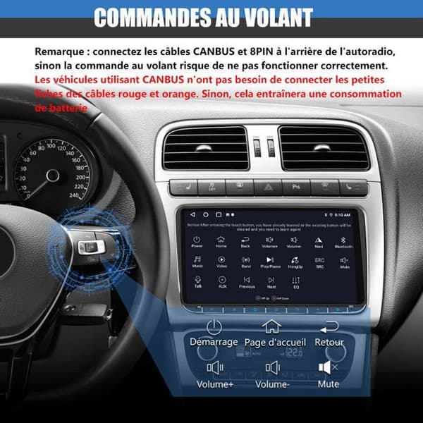 AWESAFE 4G Android 13 Bilradio 4GB+64GB för Golf 5 6 VW Passat Polo Seat Skoda, 9''-skärm Carplay Android Auto GPS WiFi