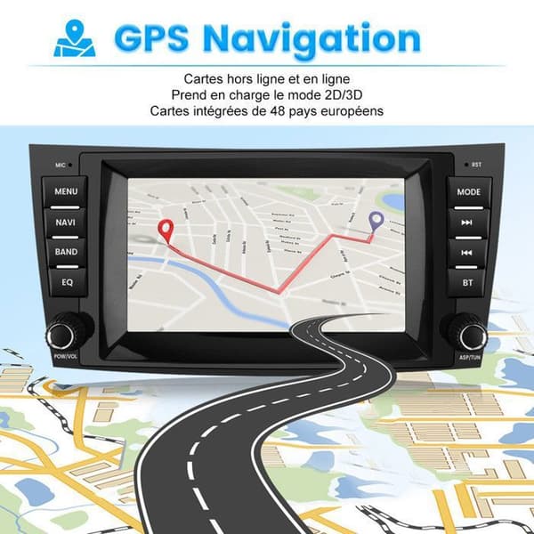 AWESAFE Android 13 2GB+64GB bilradio för Mercedes-Benz E-Class W211 GLS-Class W219, 9-tumsskärm med Carplay Android Auto GPS
