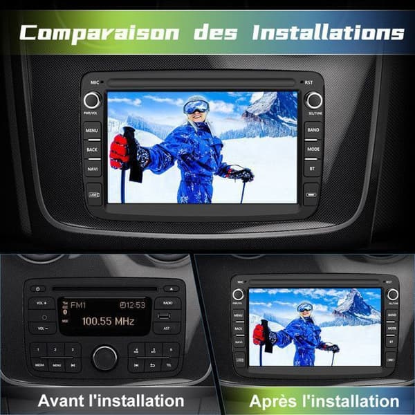 AWESAFE Android 13 2GB+64GB bilradio för Renault Dacia Duster Sandero Captur Lodgy Symbol Logan 7"-skärm Carplay Android Auto