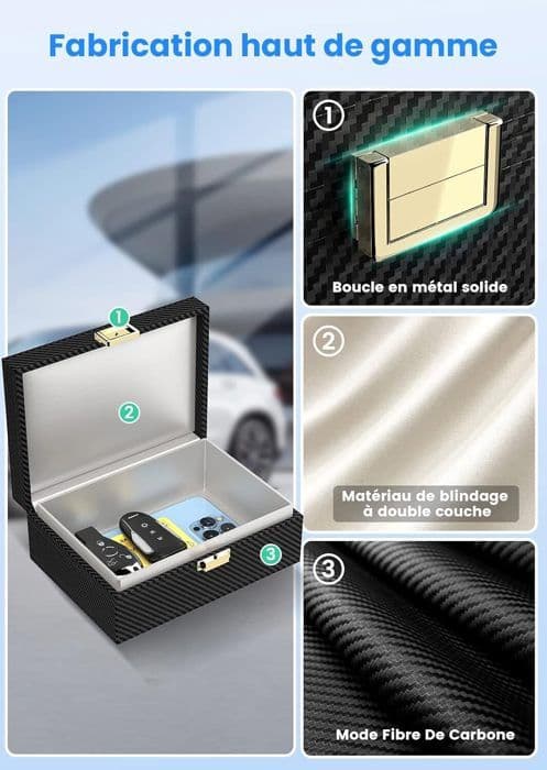 Anti RFID bilnyckelbox set med RFID-fodral, RFID-signalblockeringsfodral Säkerhetsskydd Fjärrkontroll för bilnyckel