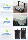 Miniatyrbild 4 av 6: Anti RFID bilnyckelbox set med RFID-fodral, RFID-signalblockeringsfodral Säkerhetsskydd Fjärrkontroll för bilnyckel
